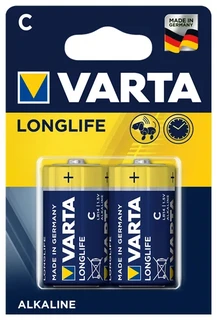 Батарейка C/LR14 VARTA Longlife, 2 шт