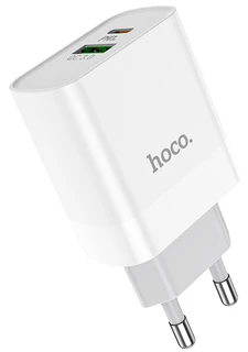 Сетевое зарядное устройство hoco C80A Rapido White + кабель Lightning 