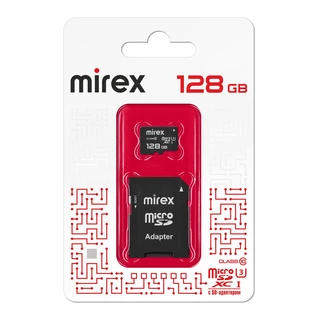 Карта памяти microSDXC Mirex 128 ГБ + адаптер SD 