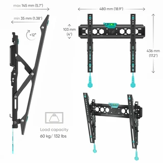 Кронштейн ONKRON TM5 NEW для ТВ 32-70" черный 