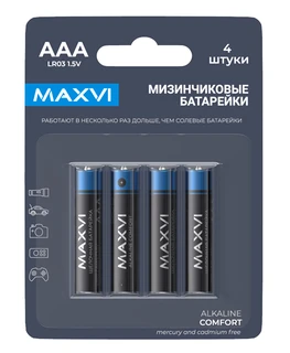 Батарейки AAA Maxvi Comfort LR03-4BL