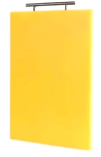 Доска пластиковая разделочная 29*39*1,5 см металл ручка петля желтый Baizheng 