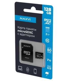 Карта памяти microSDXC Maxvi MSD128GBC10V10 128GB 