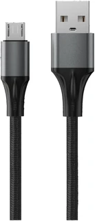 Кабель Accesstyle AM24-F100M USB 2.0 Am - microUSB, 1 м, зарядка, оплетка, черный 