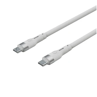 Кабель Accesstyle CC30-S100 USB-C - Type-C, 1 м, 3A, зарядка, силикон, белый 