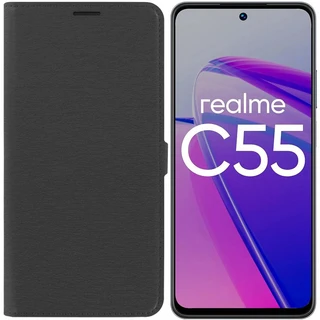 Чехол-книжка Krutoff Eco Book для Realme C55, черный 