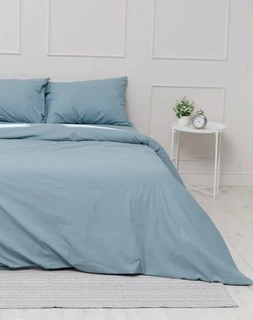 Комплект постельного белья Шуйские ситцы Niteva Серо-голубой Евро, поплин, наволочки 70х70 см 