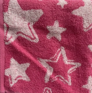 Полотенце Донецкая Мануфактура Звезды на розовом 50х90 см, махра