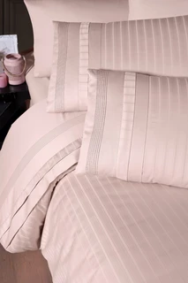 Комплект постельного белья DO&CO TREND пудра Евро-макси, сатин жаккард, наволочки: 50х70 см - 2 шт, 70х70 см - 2 шт 