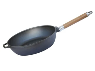 Сотейник чугунный ТМ GOODGRILL G0328, 28 см, со съемной ручкой