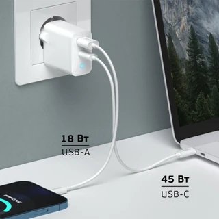 Сетевое зарядное устройство Deppa Wall Charger, белый 