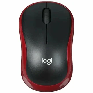 Мышь беспроводная Logitech M186, черный/красный 