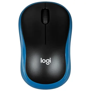 Мышь беспроводная Logitech M186, черный/синий 