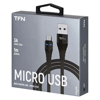 Кабель TFN USB2.0 Am - microUSB, 1 м, черный 