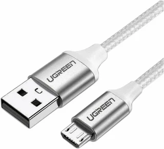 Кабель Ugreen USB2.0 Am - Micro USB, 2м, белый 