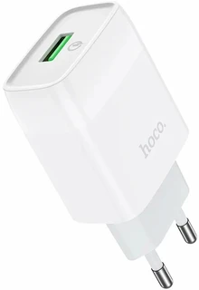 Сетевое зарядное устройство hoco C72Q Glorious White + кабель microUSB 