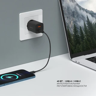 Сетевое зарядное устройство Deppa Wall Charger, черный 