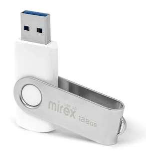 Флеш накопитель 128GB Mirex Swivel, белый 