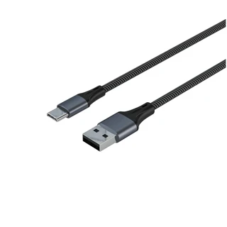 Кабель Accesstyle AC30-F100M USB-A - Type-C, 1 м, черно-серый 