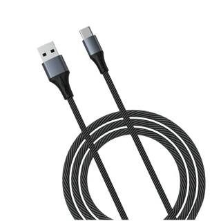 Кабель Accesstyle AC30-F100M USB-A - Type-C, 1 м, черно-серый 
