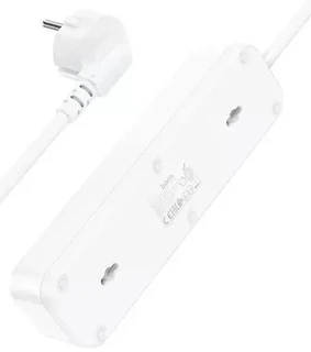Сетевой фильтр Hoco NS2, 3 розетки, 3xUSB, 1.8 м, белый 
