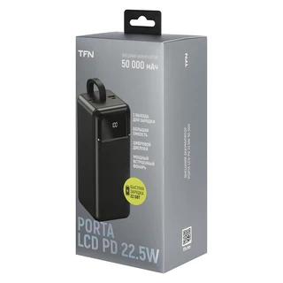 Внешний аккумулятор TFN Porta LCD PD, 50000 мАч, черный 
