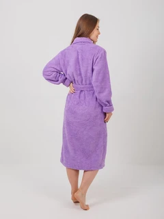 Халат махровый Фиолетовый, размер: 56, с шалевым воротником 