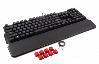 +++ Клавиатура игровая A4 Bloody B885N (USB, механическая, красн свитч, 104кн., подсветка, 1.8м, ч/сер) Ремонт кнопки, Потёртости, 8/10 