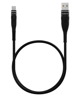 Кабель Maxvi MC-05M USB 2.0 Am - microUSB, 1 м, 2 А, черный 