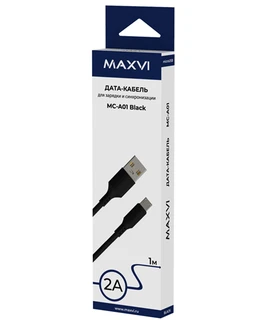 Кабель Maxvi MC-A01 USB 2.0 Am - microUSB, 1 м, черный 