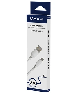 Кабель Maxvi MC-A01 USB 2.0 Am - microUSB, 1 м, 2.0А, белый 