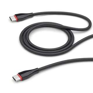 Кабель Deppa Ceramic USB-C - Type-C 1 м, 2.4 А, черный 