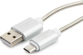 Кабель Cablexpert USB 2.0 Am - microUSB, 1м, серебро 