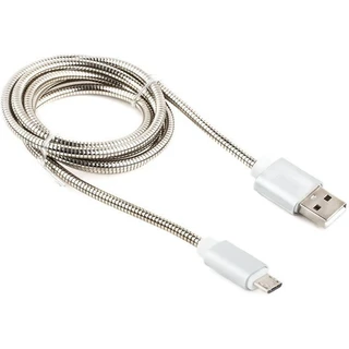 Кабель Cablexpert USB 2.0 Am - microUSB, 1м, серебро 