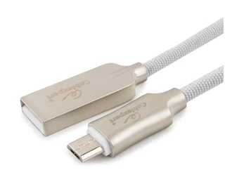 Кабель Cablexpert USB2.0 Am - microUSB, 1.8м, платина