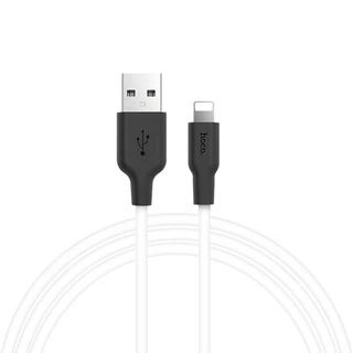 Кабель Hoco X21 Silicone USB 2.0 Am - Lightning, 1 м, 2.4A, бело-черный 
