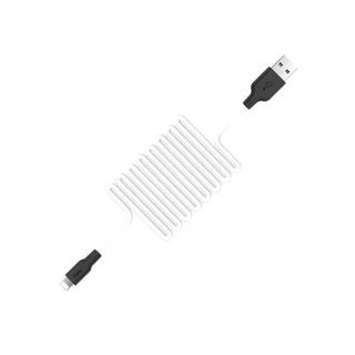 Кабель Hoco X21 Silicone USB 2.0 Am - Lightning, 1 м, 2.4A, бело-черный 