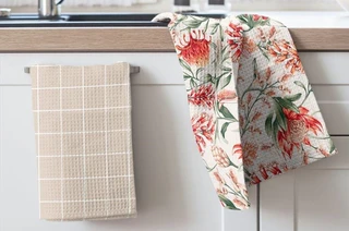 Комплект кухонных полотенец Wenge Floral aura 45х60 см - 2 шт, вафельное полотно