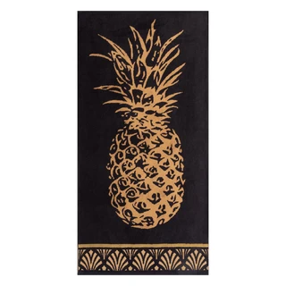 Полотенце Cleanelly Esotico ананас на черном 70х130 см, махра 