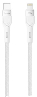 Кабель OLMIO Glass USB-С - Lightning, 1.2м, 30w, белый 