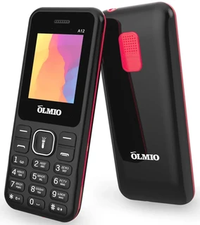 Сотовый телефон OLMIO E12, черный/красный 