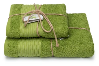Полотенце Cleanelly Natural colors зеленый 70х130 см, махра