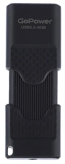 Флеш накопитель 4GB GoPower Slider, черный 
