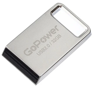 Флеш накопитель 32GB GoPower MINI, серебристый 