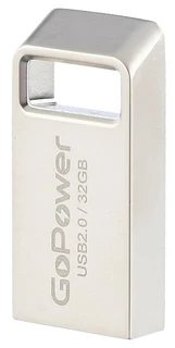 Флеш накопитель 32GB GoPower MINI, серебристый 