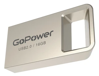 Флеш накопитель 16GB GoPower MINI, серебристый 