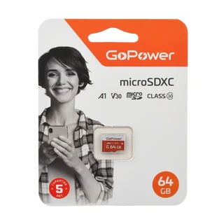 Карта памяти microSDXC GoPower 64 ГБ