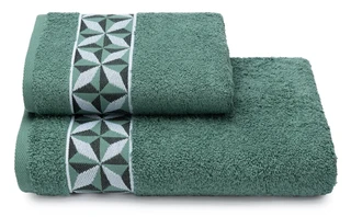 Полотенце Cleanelly Eclettismo зеленый 70х130 см, махра