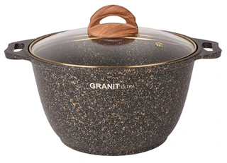 Кастрюля Kukmara Granit Ultra Black-Gold, 4 л 