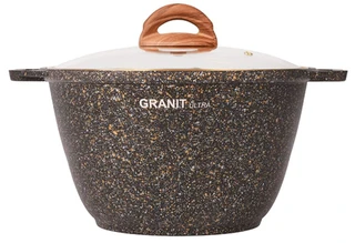 Кастрюля Kukmara Granit Ultra Black-Gold, 4 л 